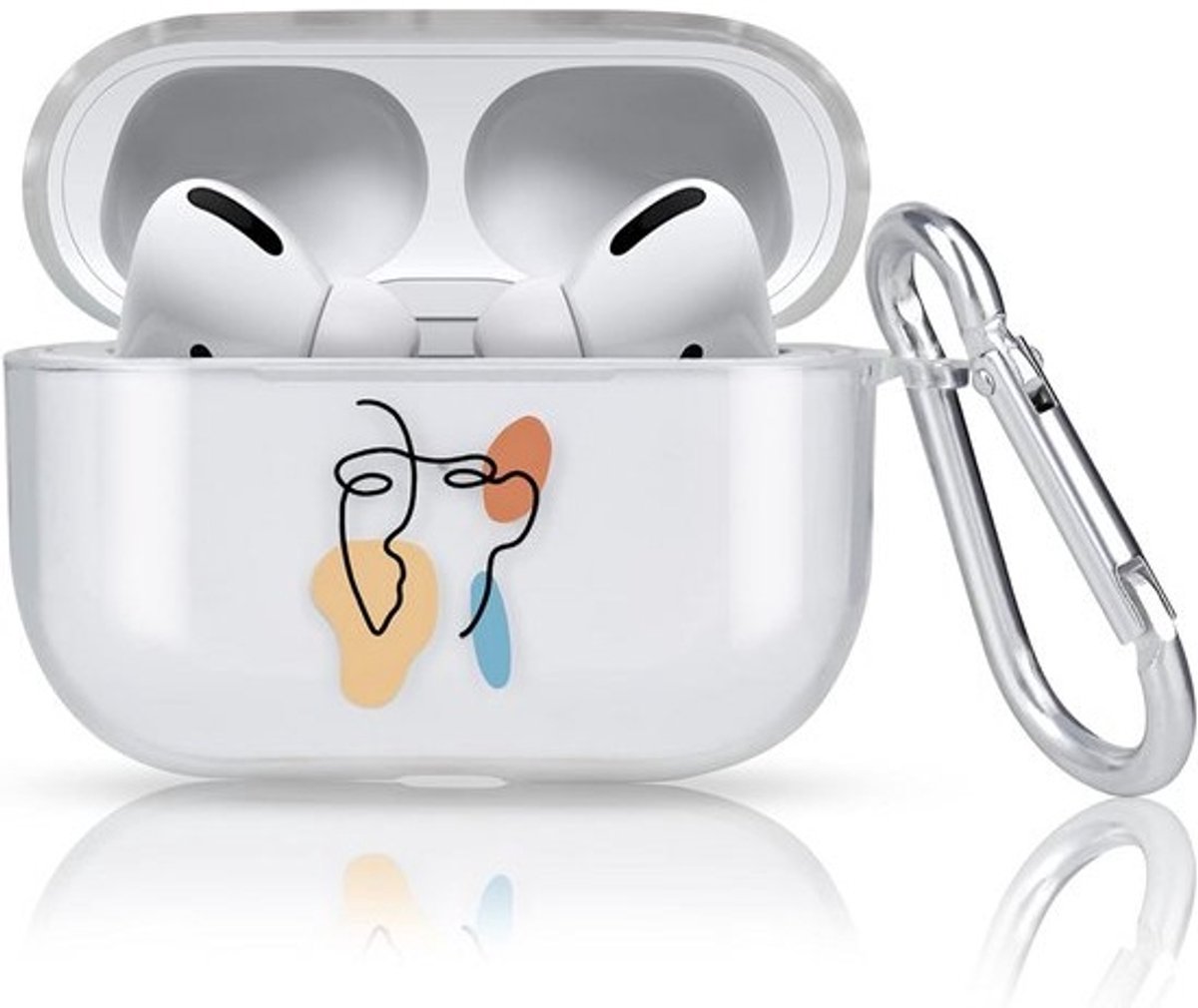 Beschermhoes voor Hoofdtelefoon Earbuds Pro Transparant met Artistiek Lijnpatroon