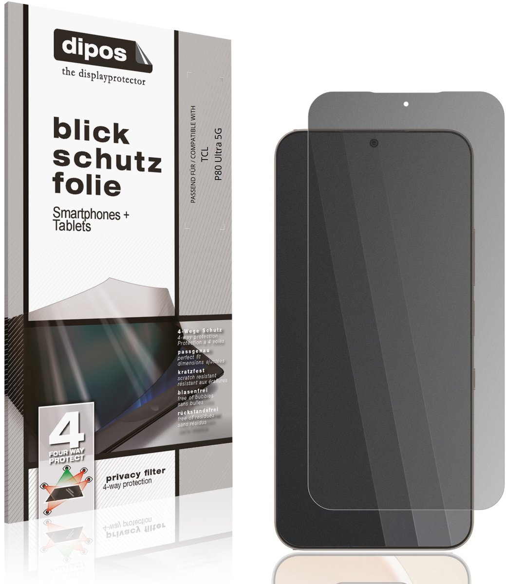 dipos – Matte Privacy Screenprotector geschikt voor TCL P80 Ultra 5G | Anti-Spy Beschermfolie