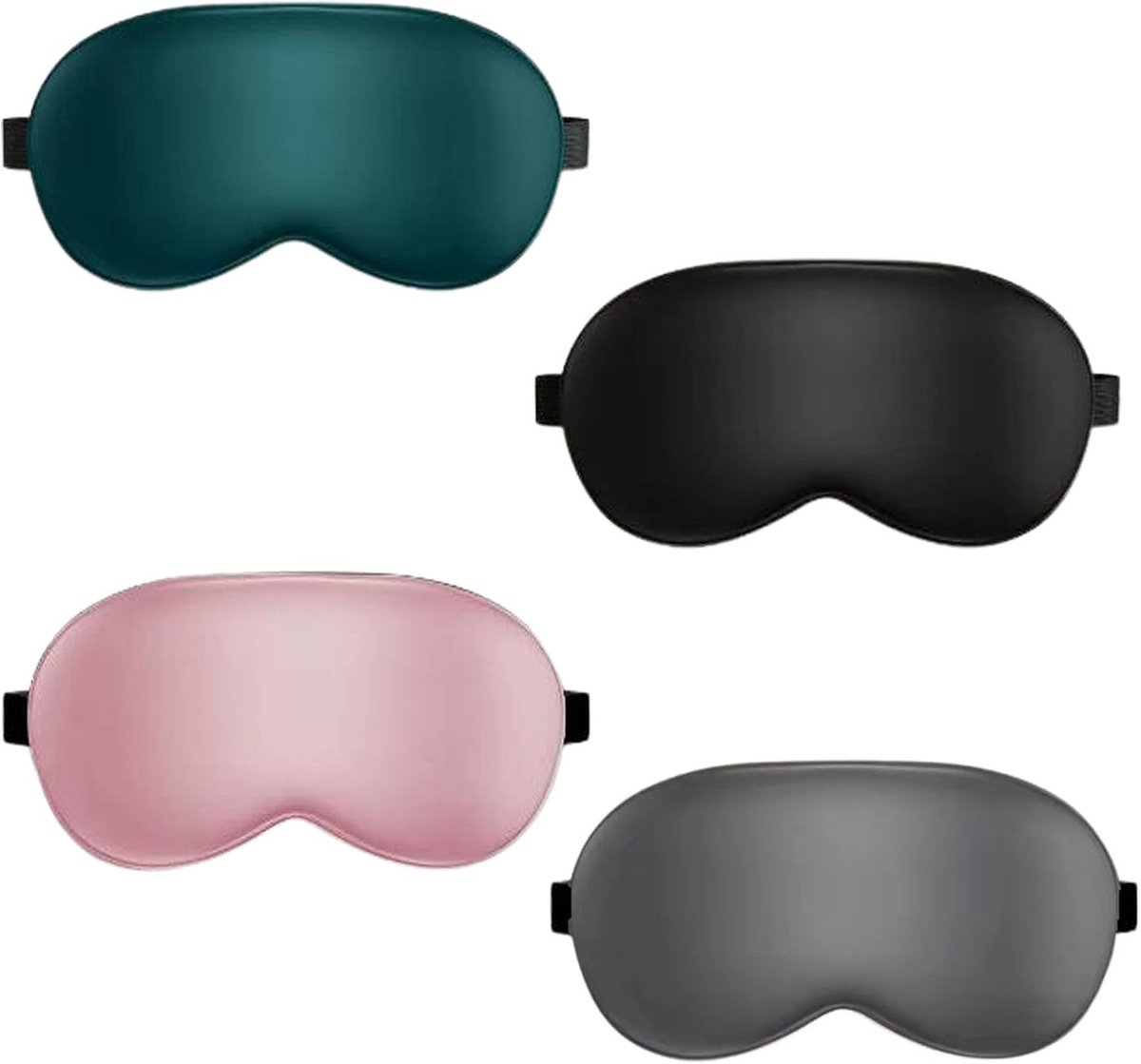 Zachte en Comfortabele Anti-Licht Slaapmaskers - Verstelbare Oogmaskers voor Kinderen en Volwassenen, Ideaal voor Reizen en Ontspanning (4 Stuks)