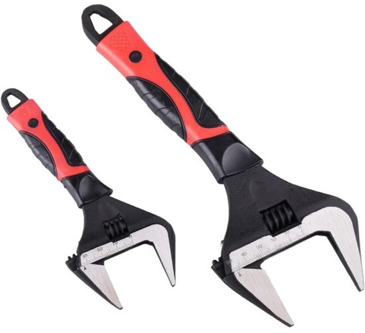 Set van 2 Verstelbare Sleutels - 6 inch & 10 inch met Brede Bek - Ergonomisch & Sterk Gereedschap