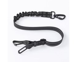 Autogordel voor honden – Reflecterend – Schokabsorberend – Karabijnhaak – Verstelbaar (50–70 cm) – Zwart