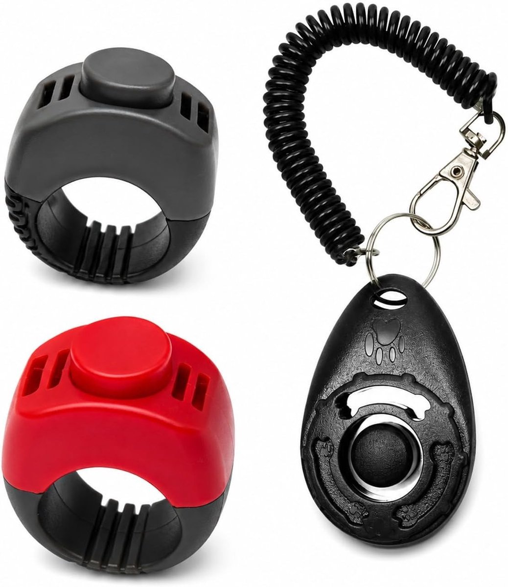 Drie-delige Clicker Set voor Honden, Katten en Paarden - Perfecte Trainingsaccessoires voor Positieve Training en Gedragsverbetering