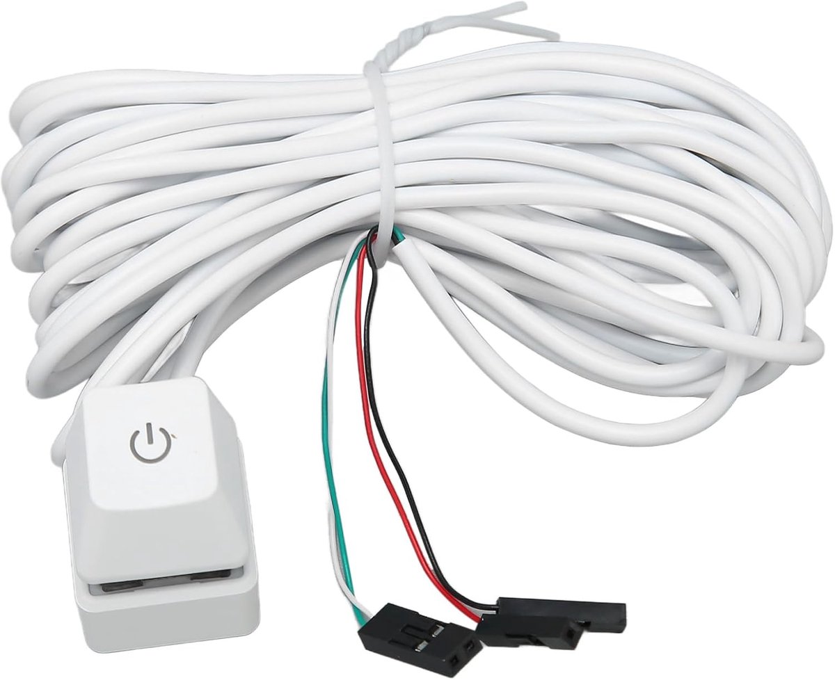 Computer Power Switch, Externe PC Power Switch Knop Voeding Controle Adapter Kabel 2M/4M, Blauwe Schakelaar Backlit Desktop Computer Case Moederbord Schakelaar (Blauw