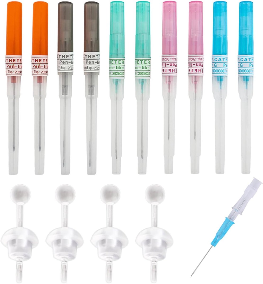 Piercingset met 10 naalden, 4 oorbellen en neusaccessoires