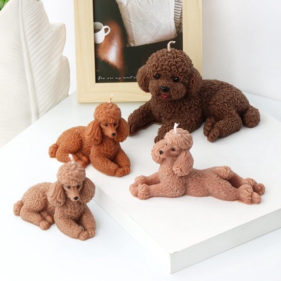 3D hond siliconenvorm kaarsvorm zeepvorm hond siliconen vormen dieren bakvorm voor taartdecoratie, chocolade, zeep, sojawas kaarsen, handwerk (hond G) — afbeelding 5