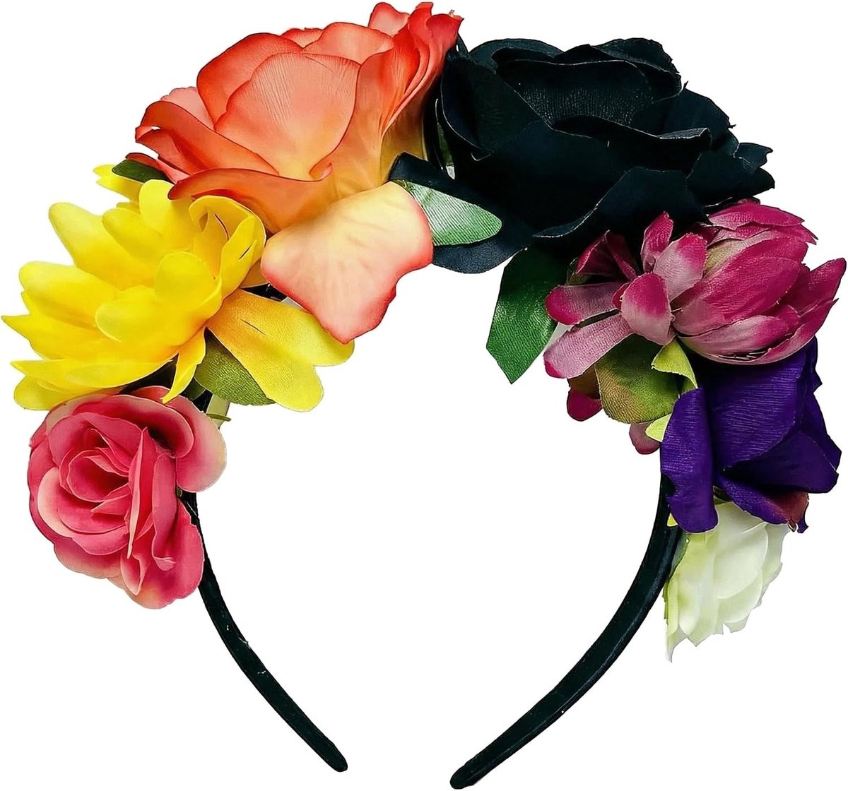 Bloemenkrans Hoofdband voor Halloween - Rozenbloemen Hoofdtooi voor Bruid Kostuum, Cosplay en Carnaval Feestaccessoire