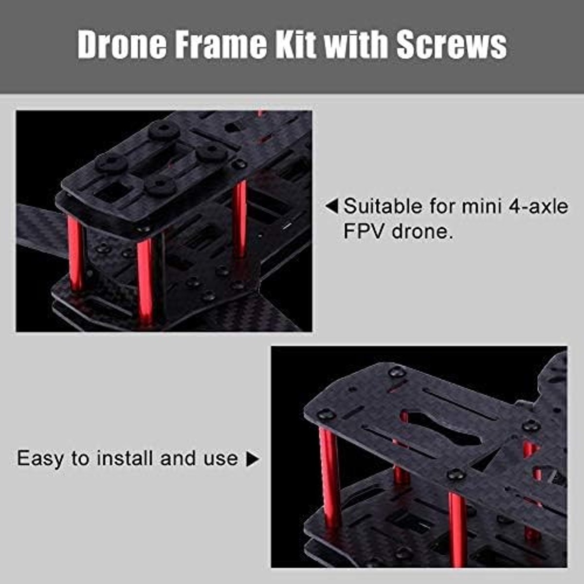 250mm Quadcopter Frame Kit voor RC Drones - Lichtgewicht Carbon Fiber Upgrade Onderdelen voor QAV250 en Andere Modellen