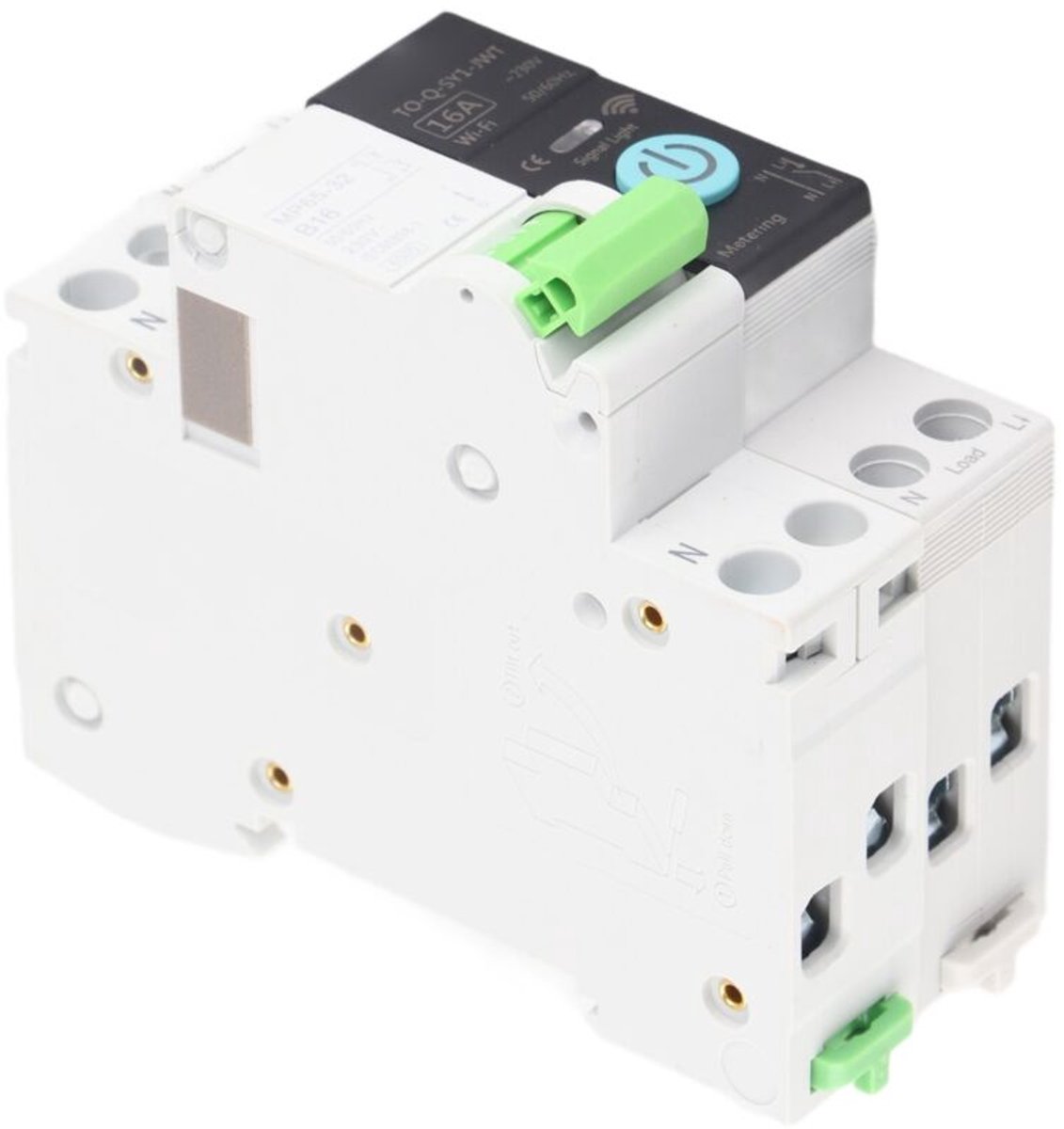 WiFi 1P+N stroomonderbreker, 6kA uitschakelvermogen, geschikt voor afstandsbediening, 16A AC230V