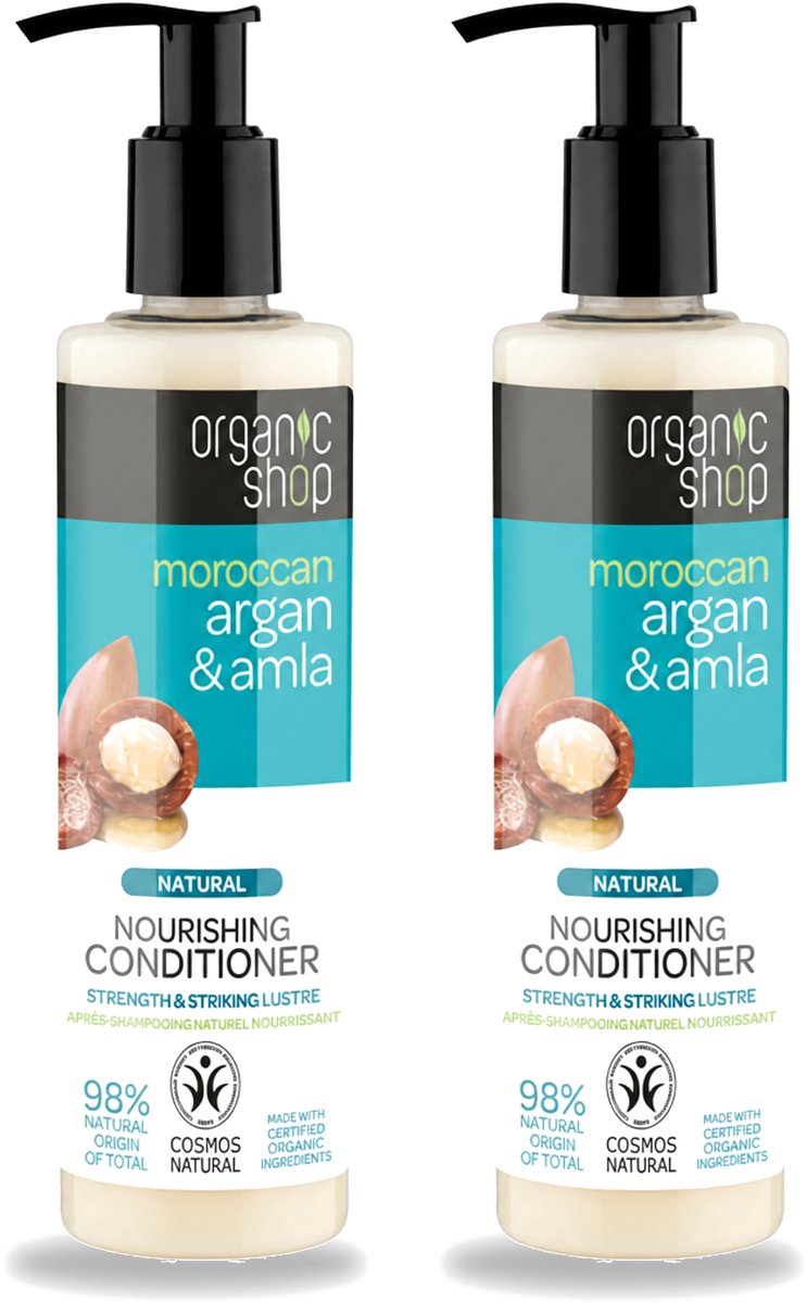 2 x Organic Shop - Conditioner Argan & Amla - Hydraterend en Verzorgend - 280 ml - Voordeelverpakking - 2 stuks