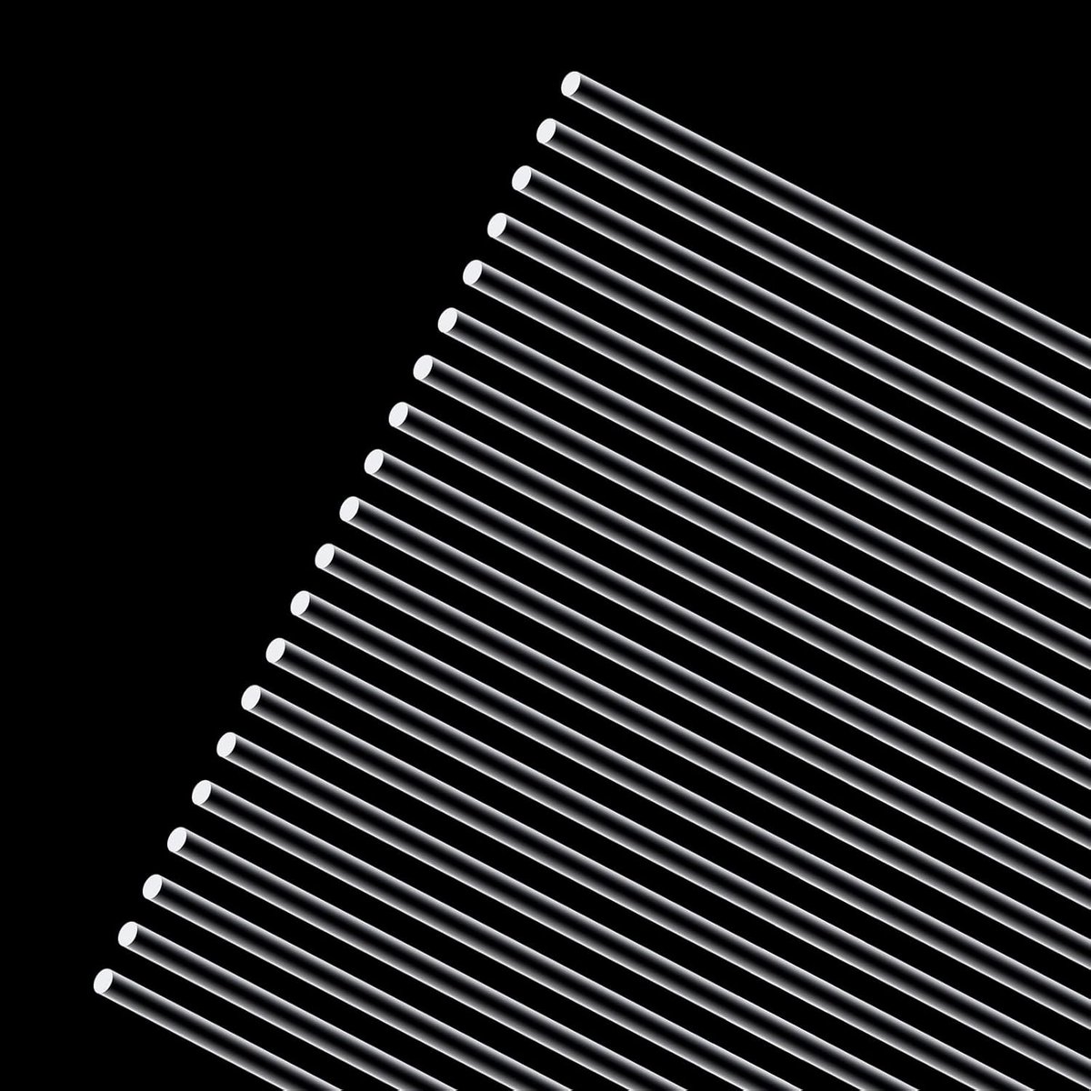 Ronde staven, 5 x 200 mm, 0,2 m, transparant, voor doe-het-zelf knutselwerk, verlichting en modelbouw, 20 stuks