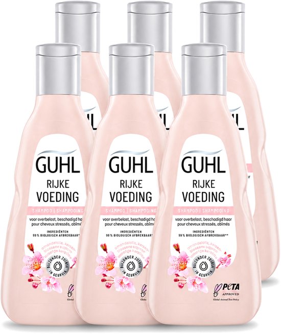 Guhl 6 x - Shampoo - Rijke Voeding - 250 ml - - 6 stuks