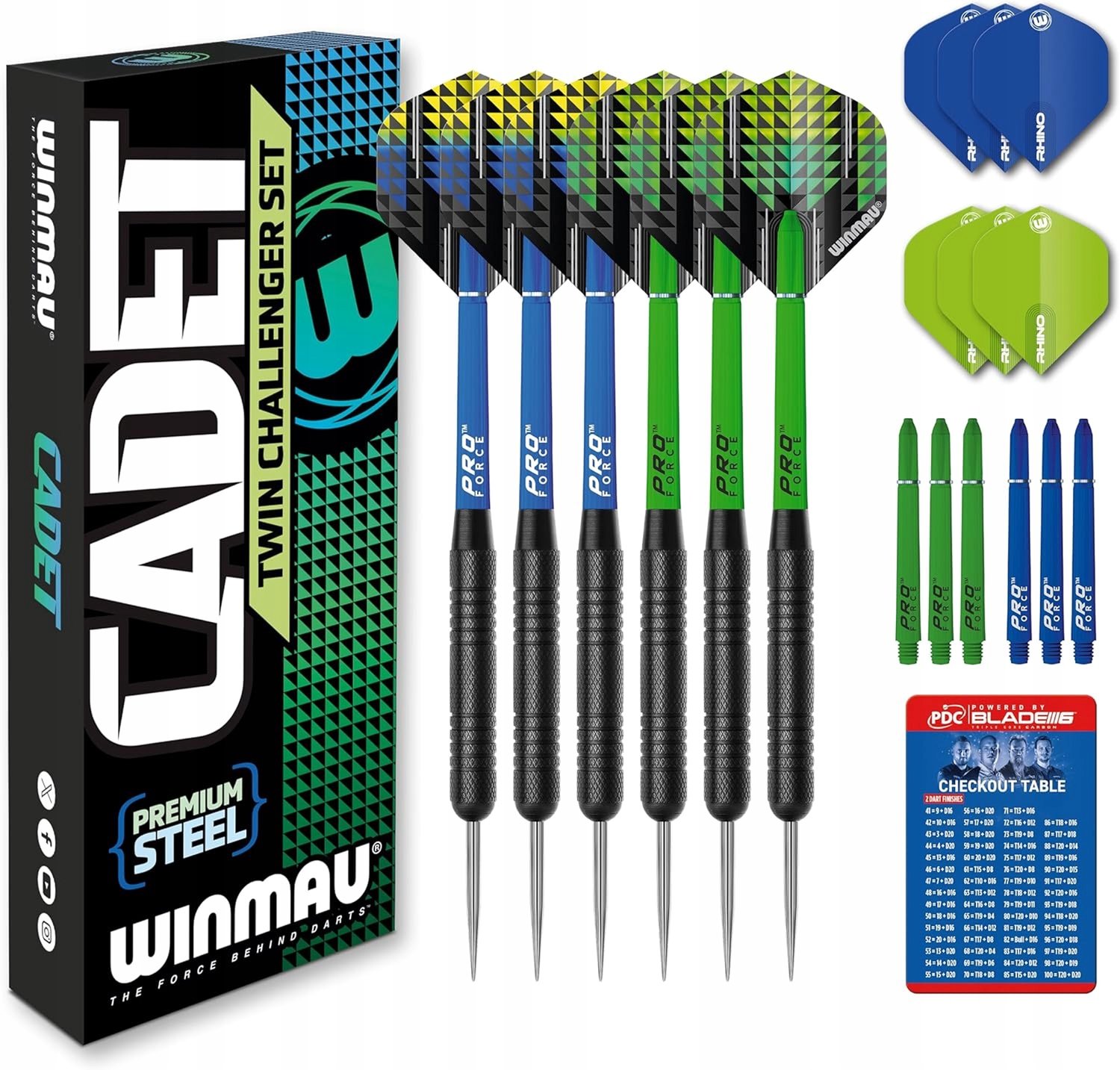 Winmau Cadet Twin Set Steel Darts 19g Zwart