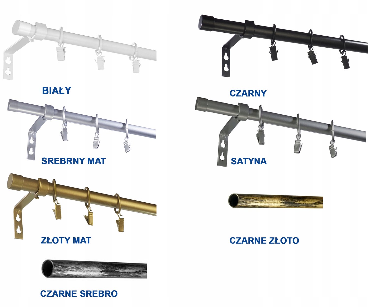 Metalen Gordijnstang PRO Ø19mm Enkel 240cm - 7 Kleuren