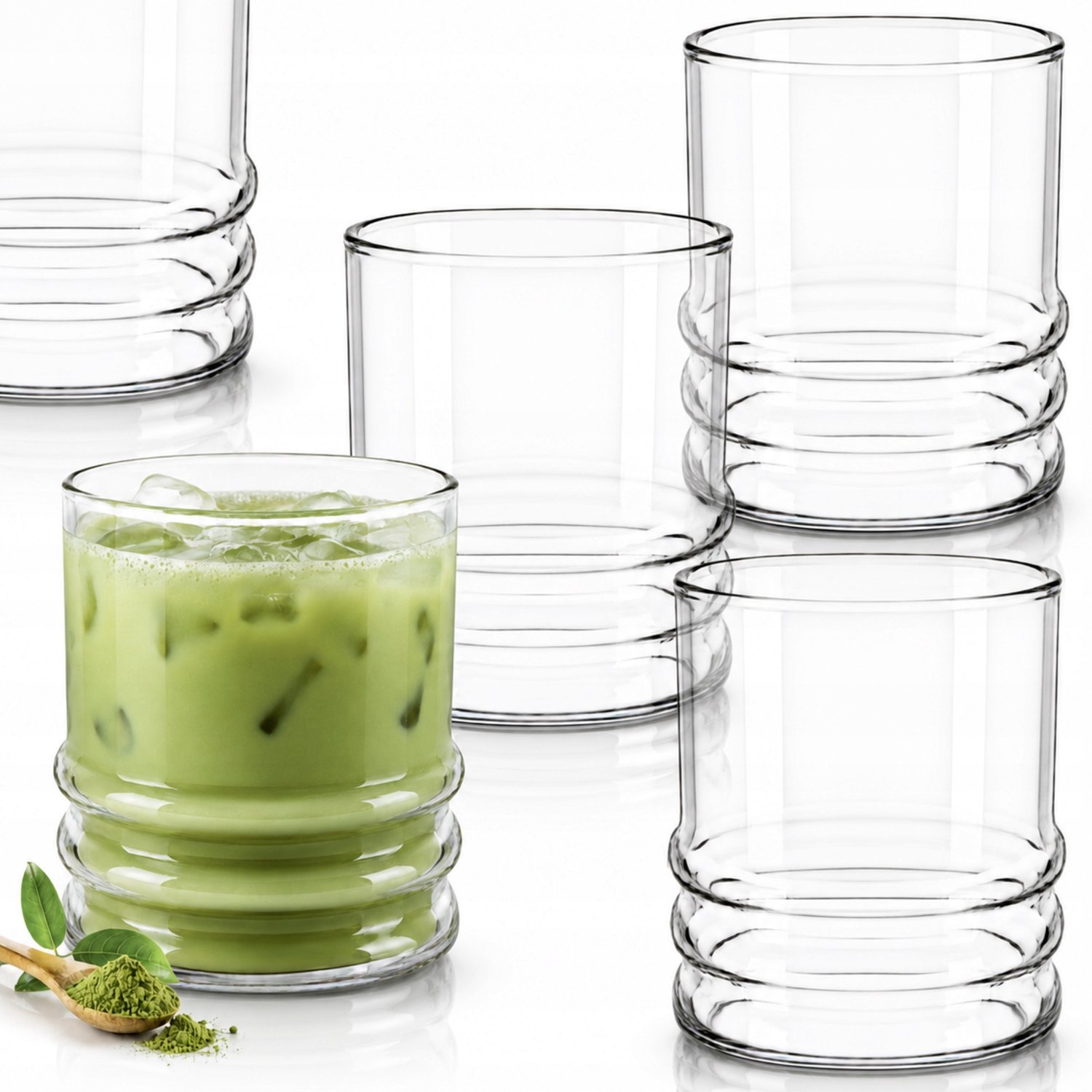 6x Borosilicaat Glazen 330ml voor Koffie, Thee & Matcha