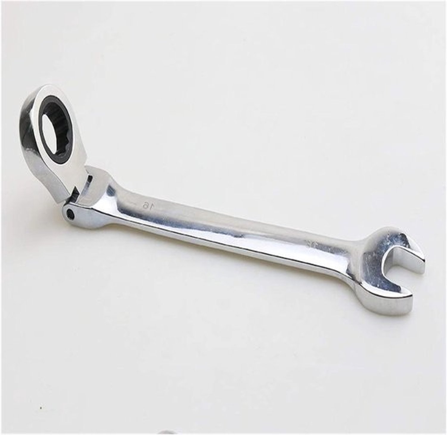 Set combinatiesleutels - Ratelsteutel - Voor reparaties - Flexibele kop - 15mm - Zilver