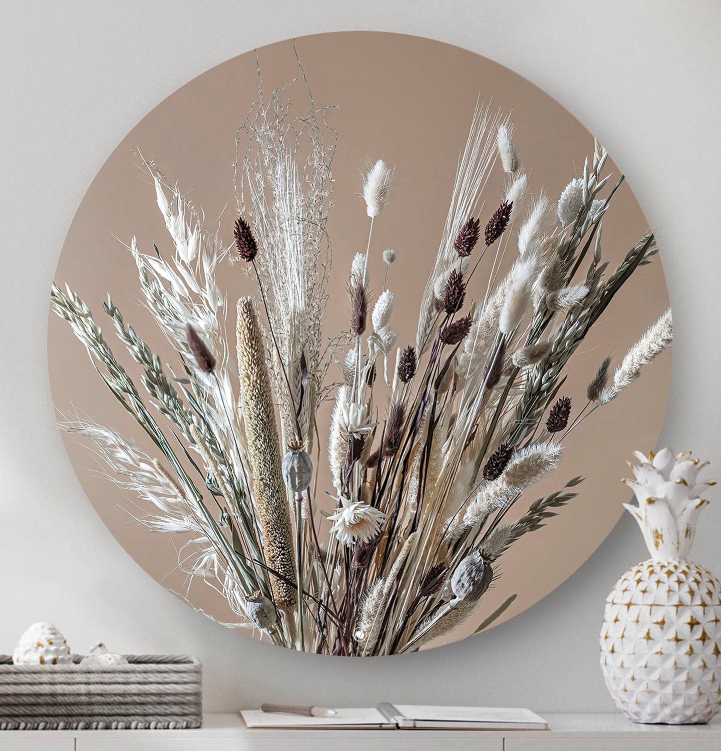 HIP ORGNL Wild Dried Flora - Wandcirkel Droogbloemen Botanisch - 80 cm