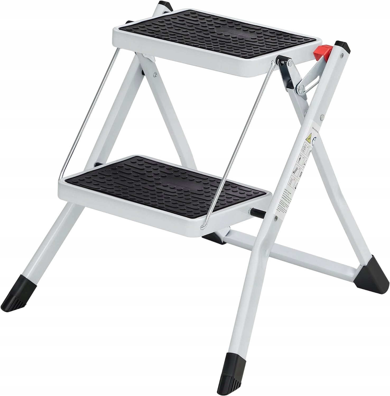 2-Treden Opvouwbare Stalen Trap - Antislip, 150kg Belastbaar