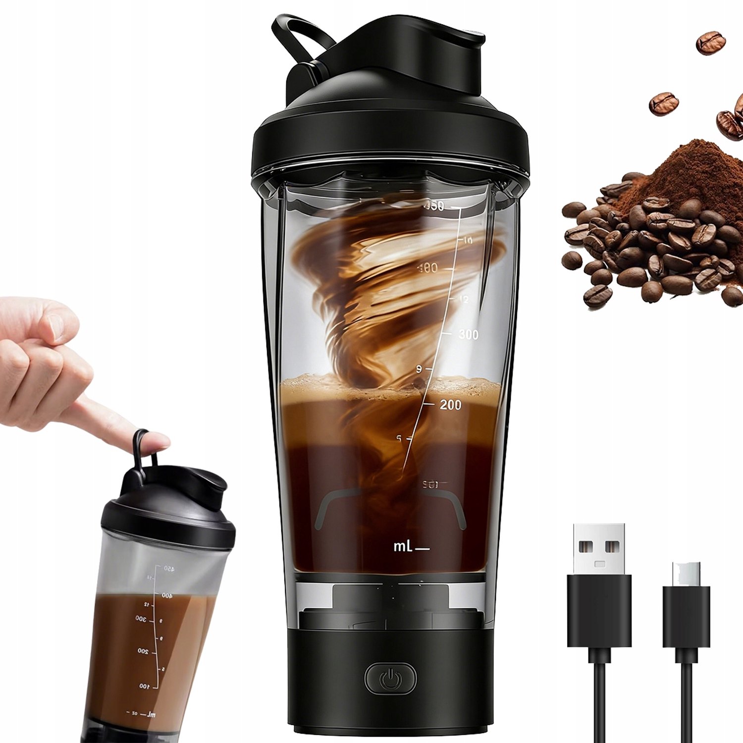 Elektrische Shaker 450ml - Draagbare Proteïne Blender met USB-C