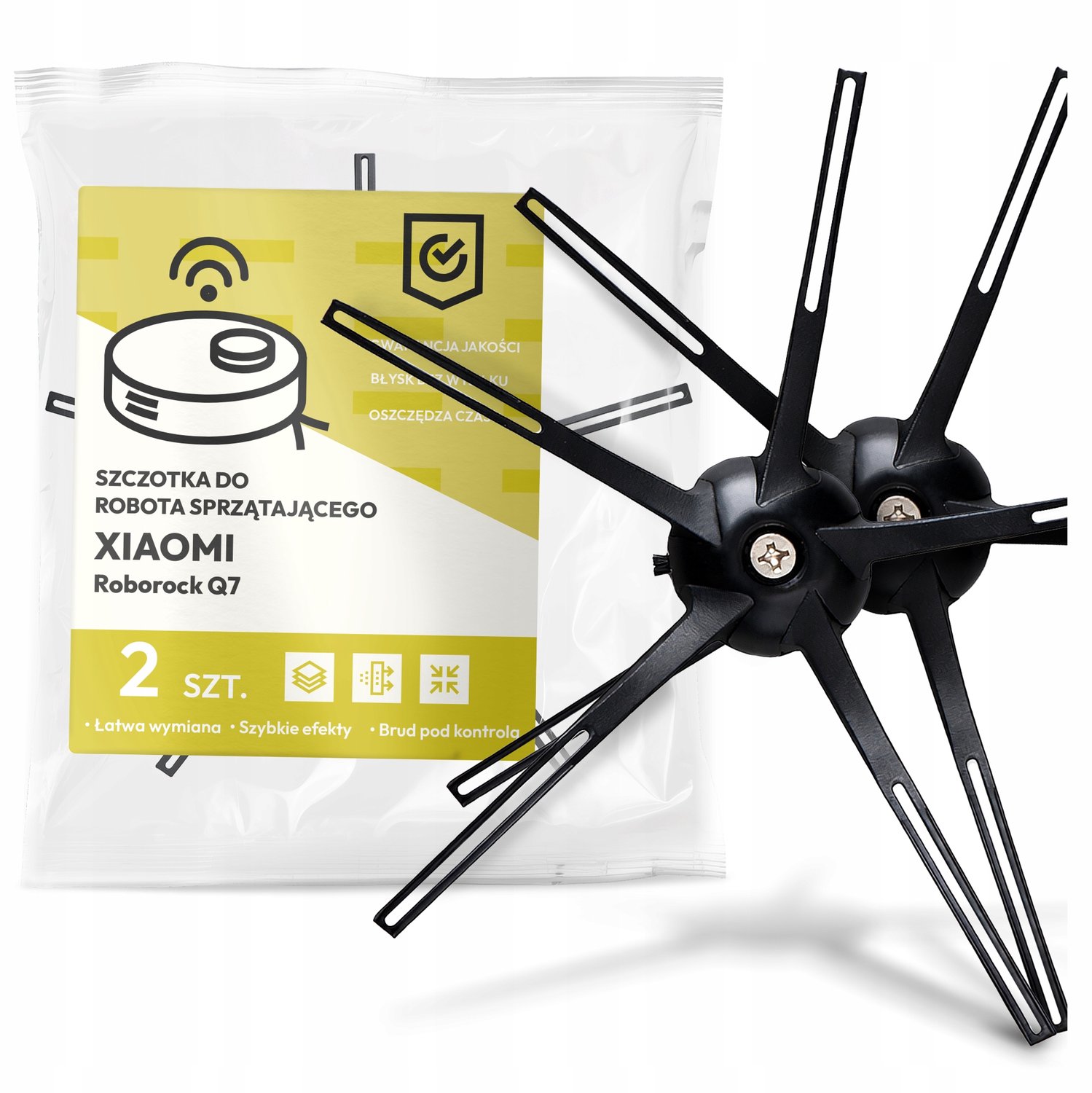 2x Zijborstel voor Xiaomi Roborock Q7 Robotstofzuiger