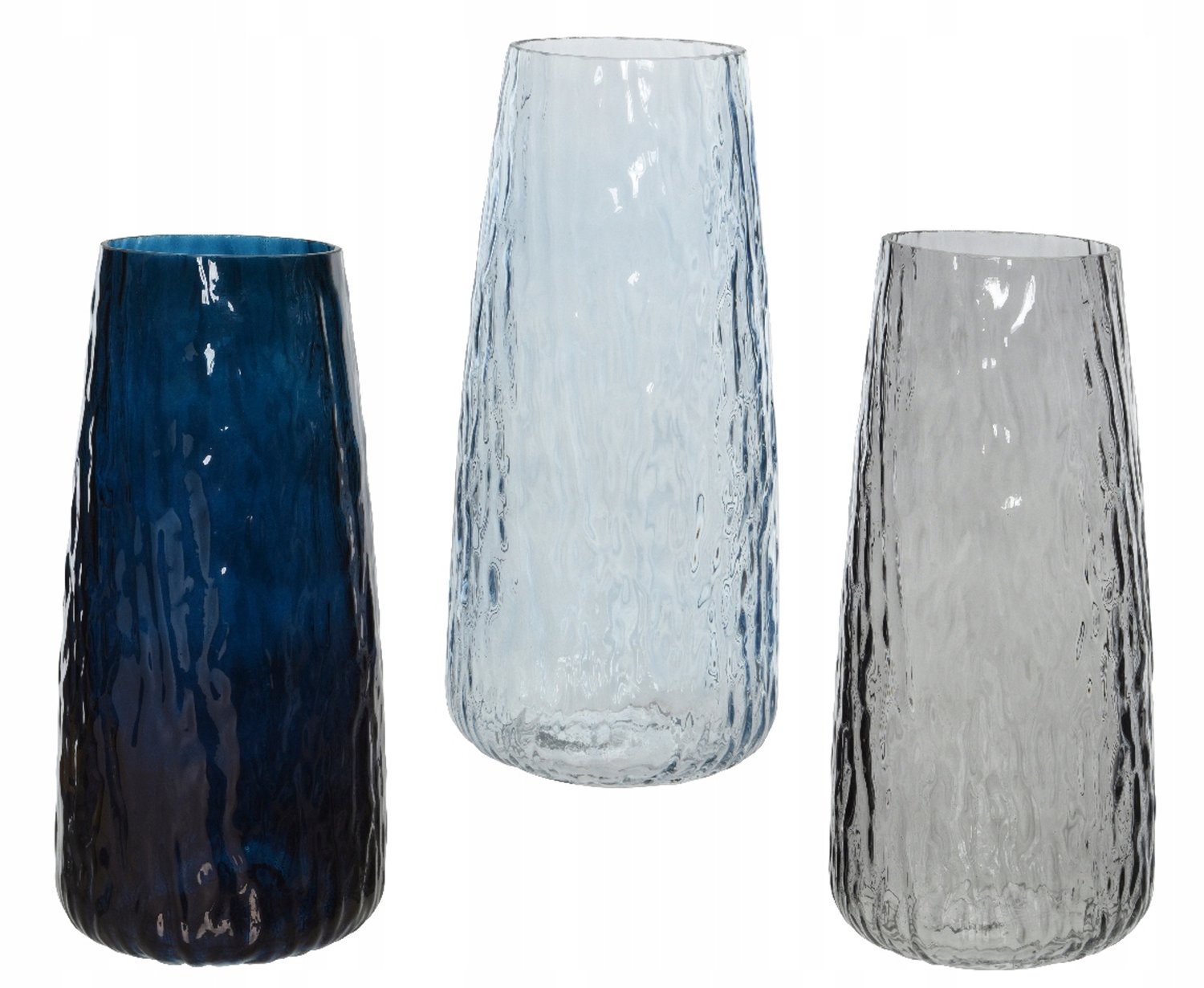 Vaas glas h21,5cm blauw