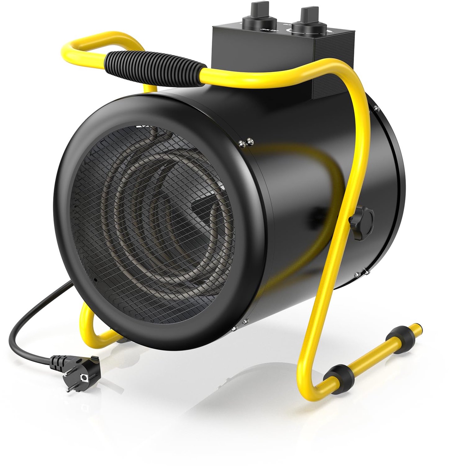 Image of Elektrische Ventilatorkachel - 3000 W Vermogen - Zwart - Met Thermostaat - Voor Garage Werkplaats Schuur - Bouwkachel