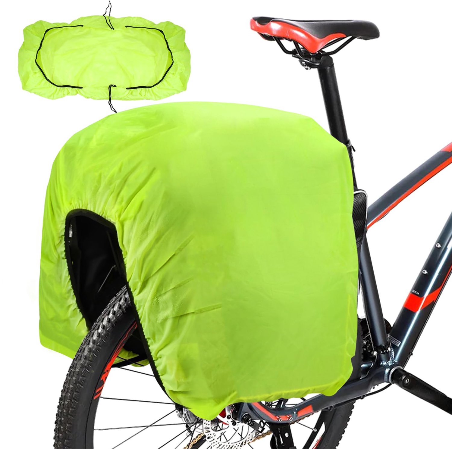 Famanu - Fietsregenhoes - Beschermt je fiets tegen regen - Ultra lichtgewicht en waterafstotend - Zwart 1 stuk