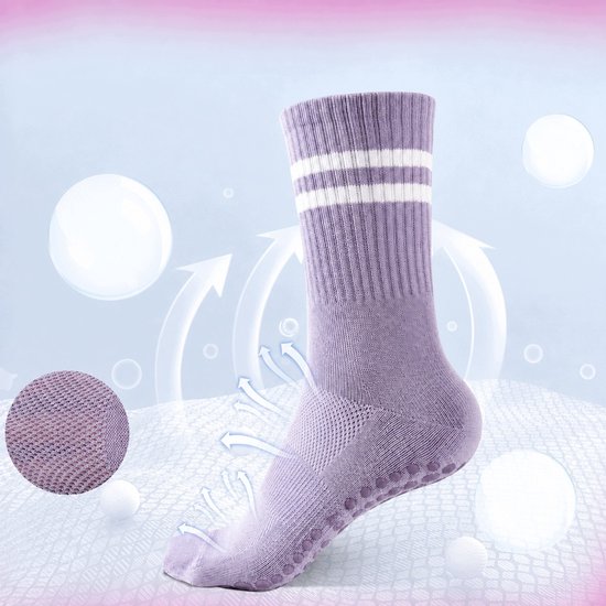 4 Paar Antislip Sokken voor Thuis & Yoga - Halve Kuit - Ademend — afbeelding 2