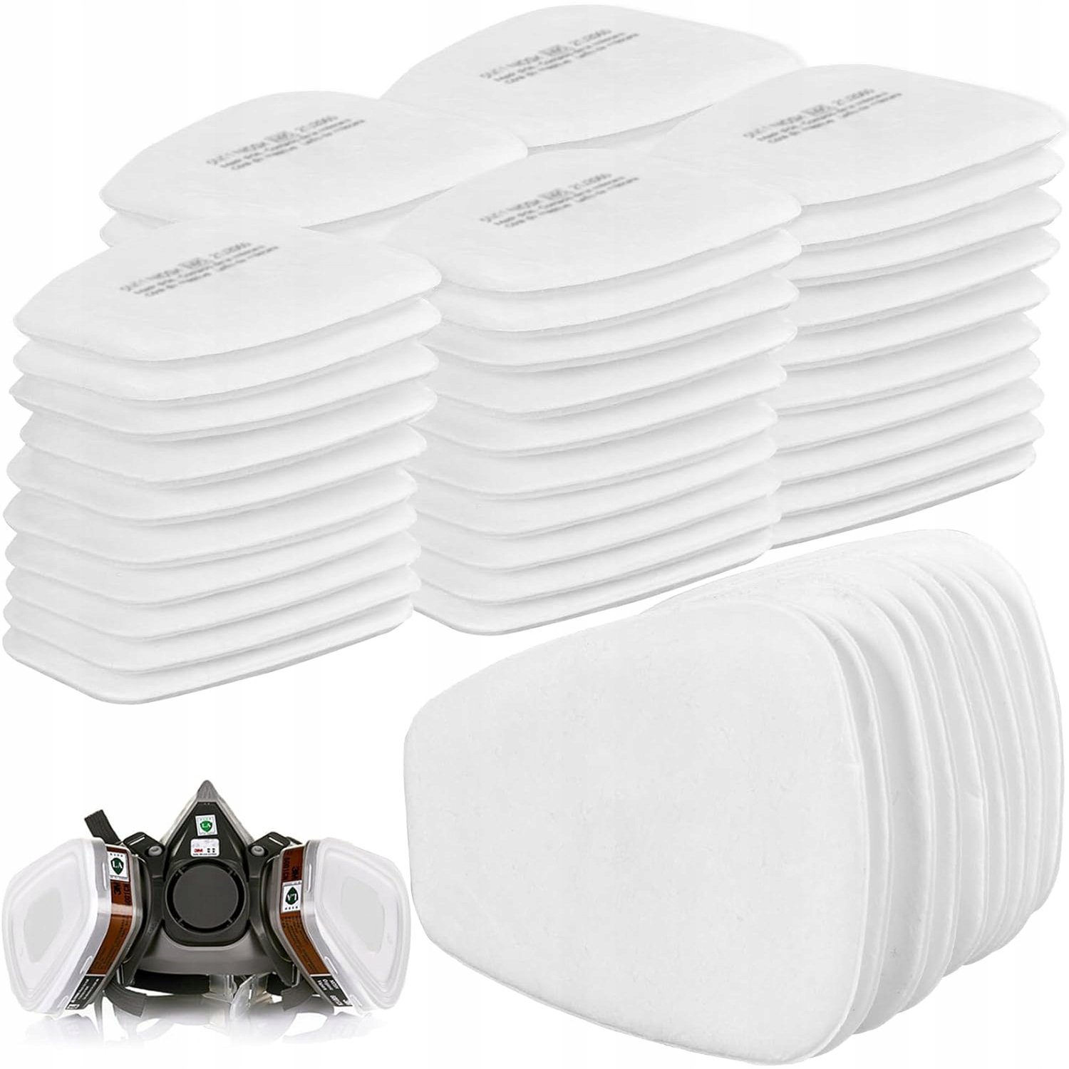 50x Merkloze P2 Stofmasker Filters - Ademhalingsbescherming