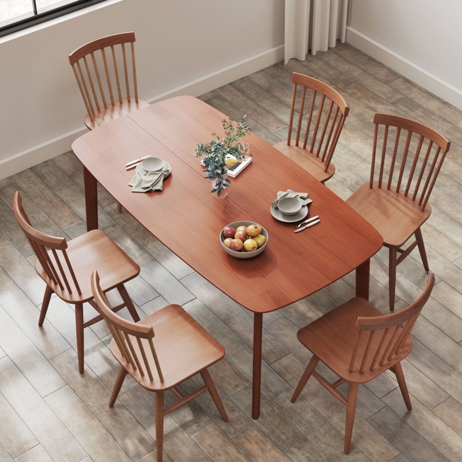 MODENUIT Eettafel - Rechthoekig Voor Zes Personen - Landelijke Keuken En Eetkamer - Hout - Bruin - 150x80x76 Cm Brown