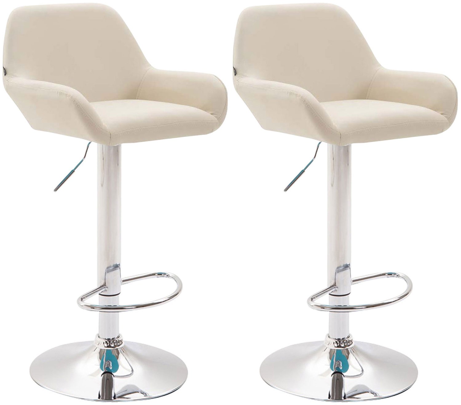 Luxe Comfort Torino 0206 barkrukken (set van 2) - kunstleer - crème creme chroom