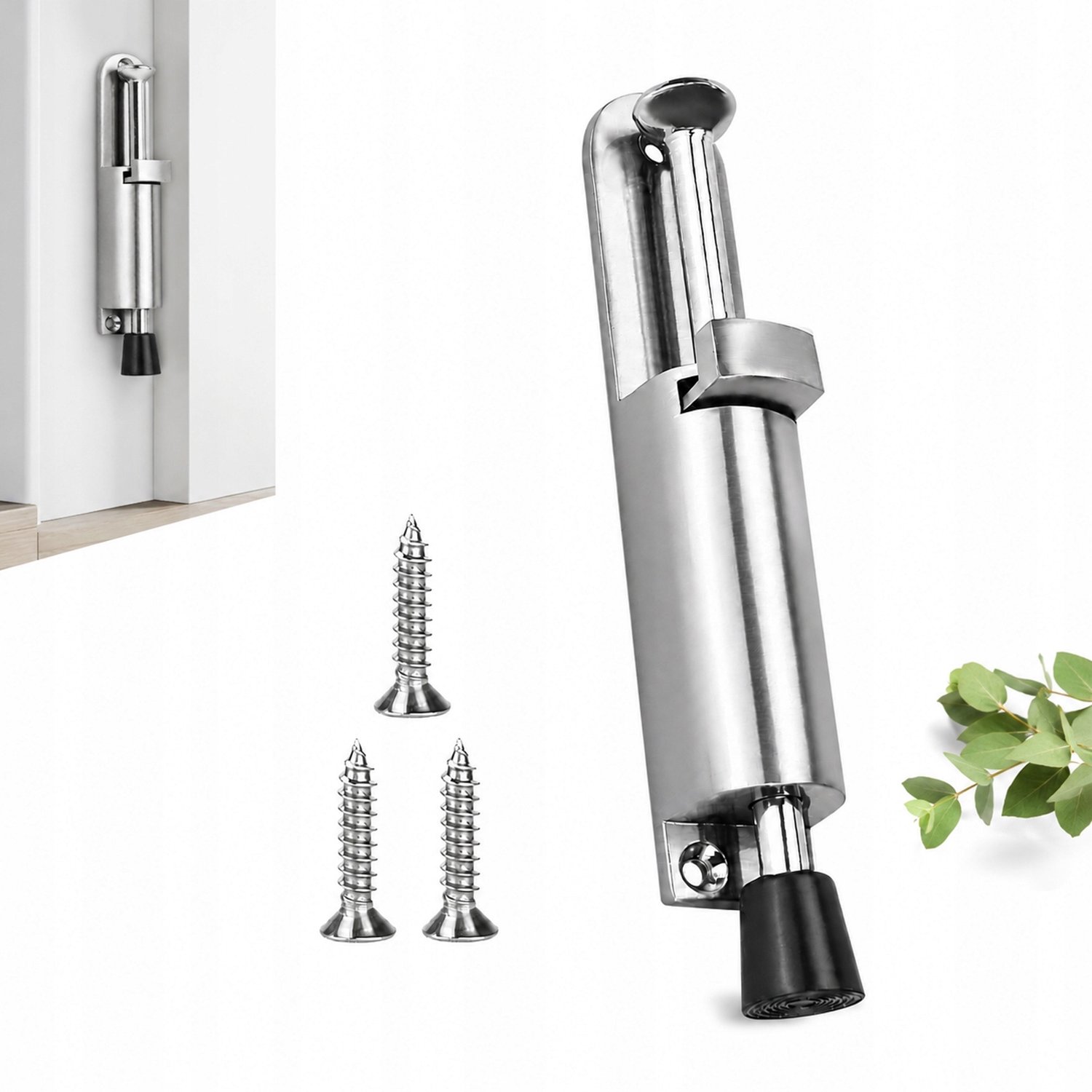 Deurstopper Deurklink Stopper Veer Staal Geborsteld Nikkel