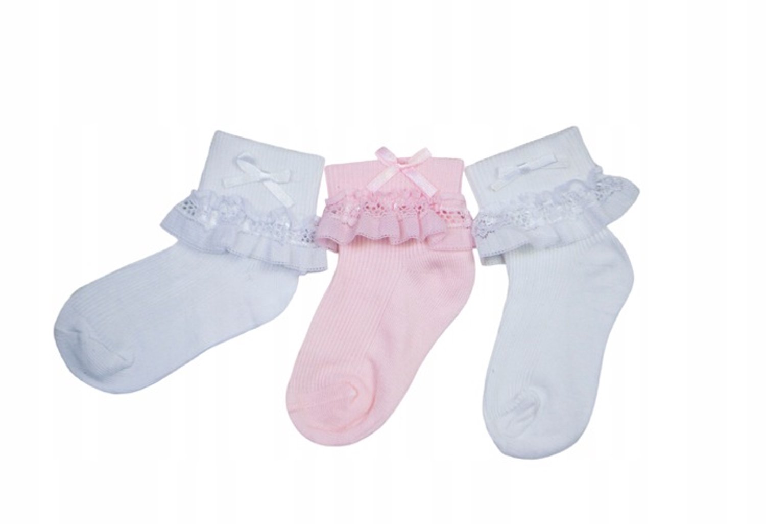 Babysokjes met ruches - 3-pack, 0-12 maanden