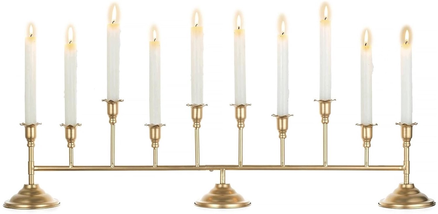 Gouden Kandelaar voor 10 Kaarsen - Elegante Tafeldecoratie