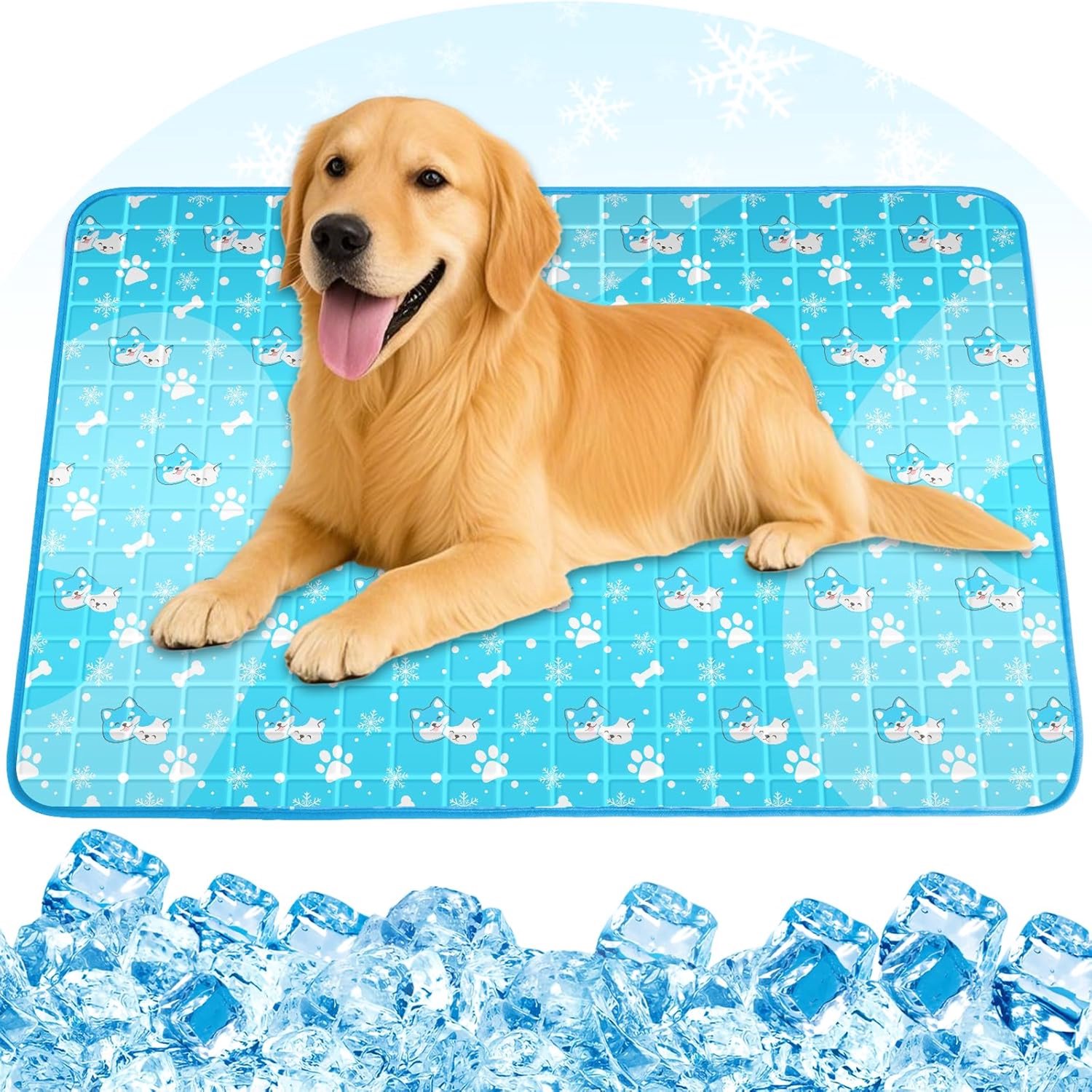 Famanu - Koelmat voor honden en katten - Houdt huisdieren comfortabel in de hitte - Zelfkoelend - 55 x 80 cm