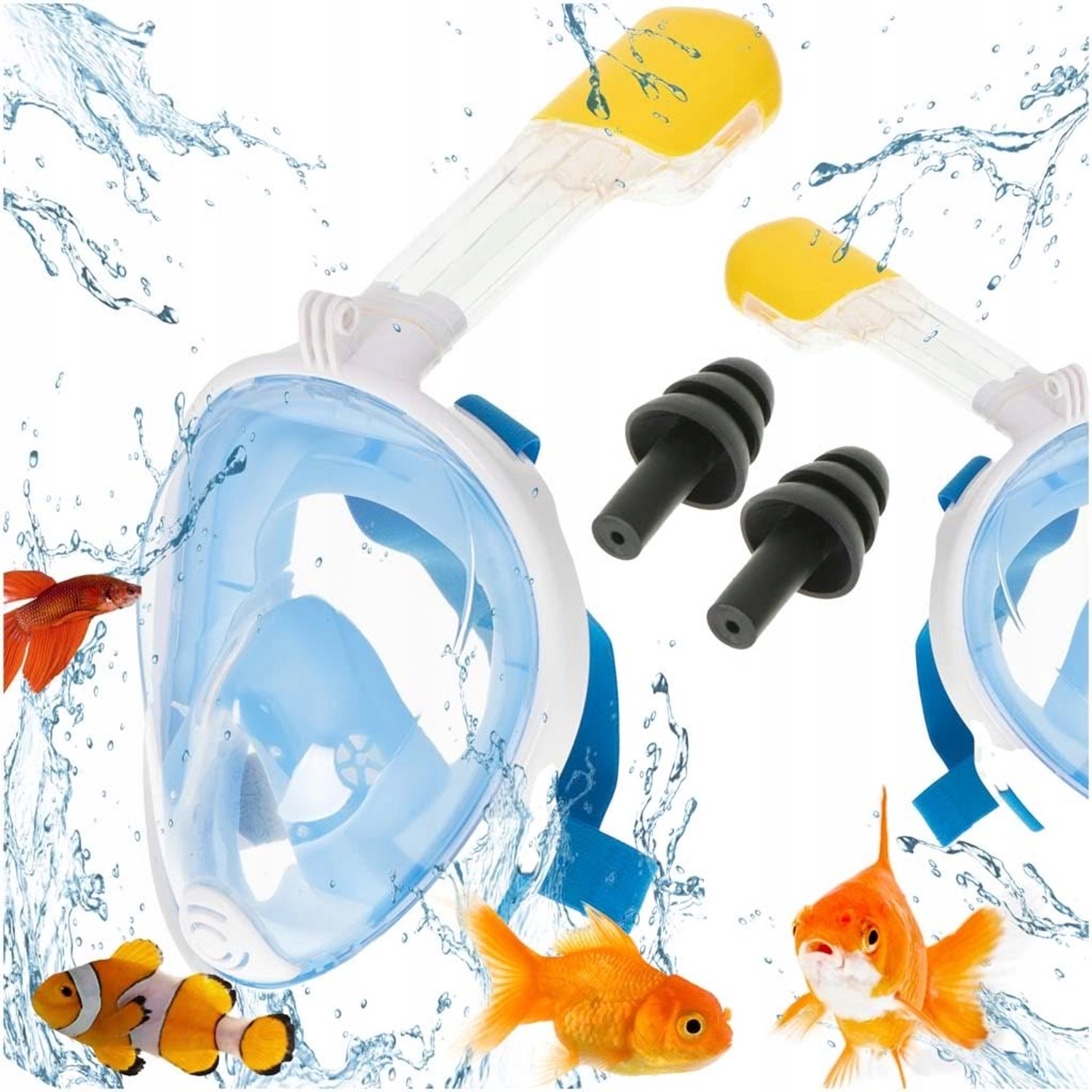 Volledig Gezicht Snorkelmasker Anti-Fog 180° Zicht voor Zwembad & Zee