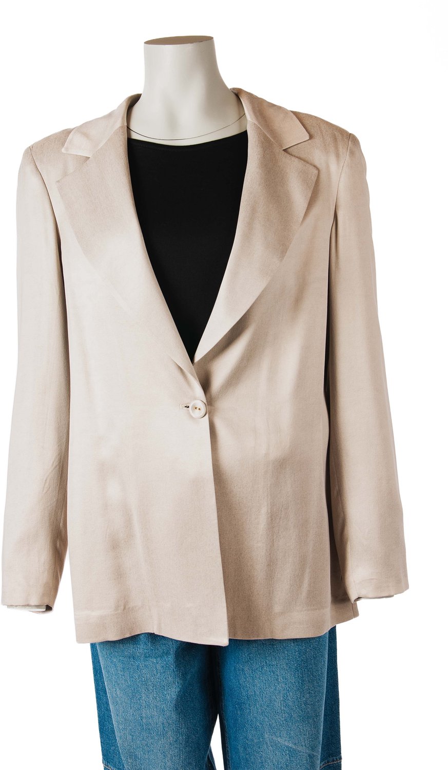 Kocca blazer zilver met glanzende finish en één knoop voor dames - L (40)