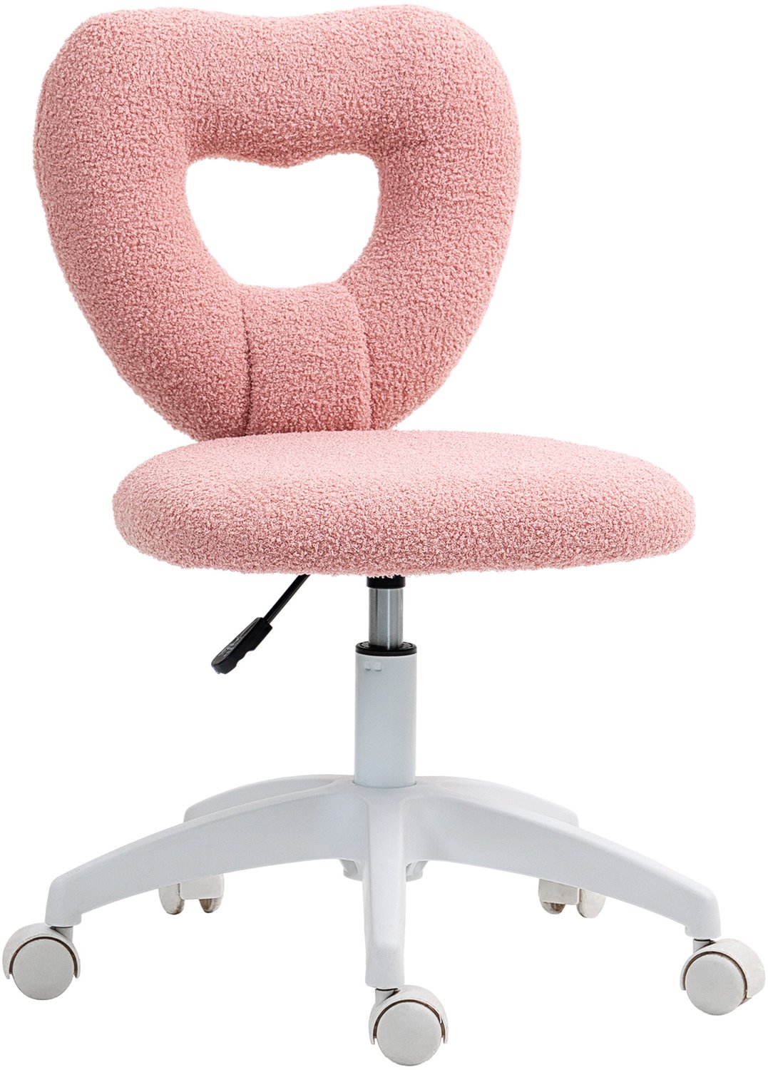 Homona Bureaustoel met hartvormige rugleuning - In hoogte verstelbaar - 45 x 56 x 78-88 cm - Roze