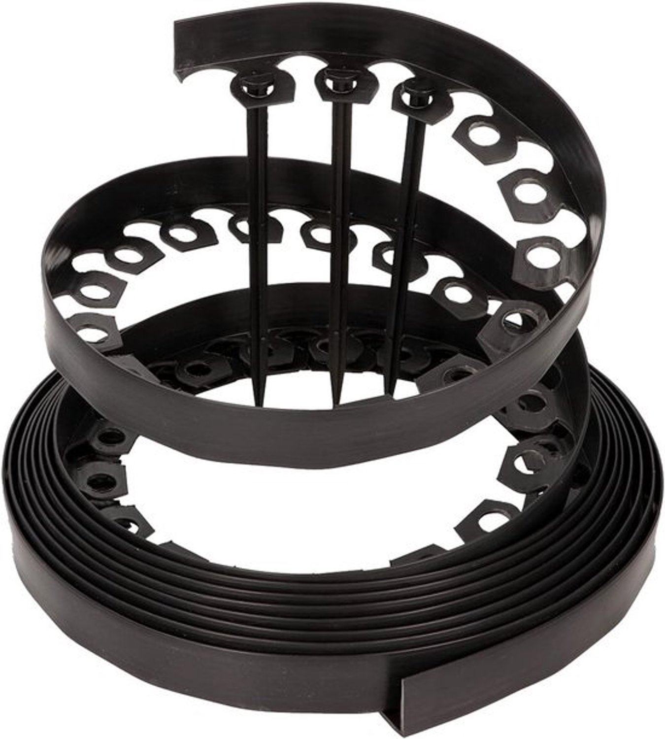 Flexible LineBORDER kunststof gazonrand - 20 grondankers - 10m - 4cm - zwart