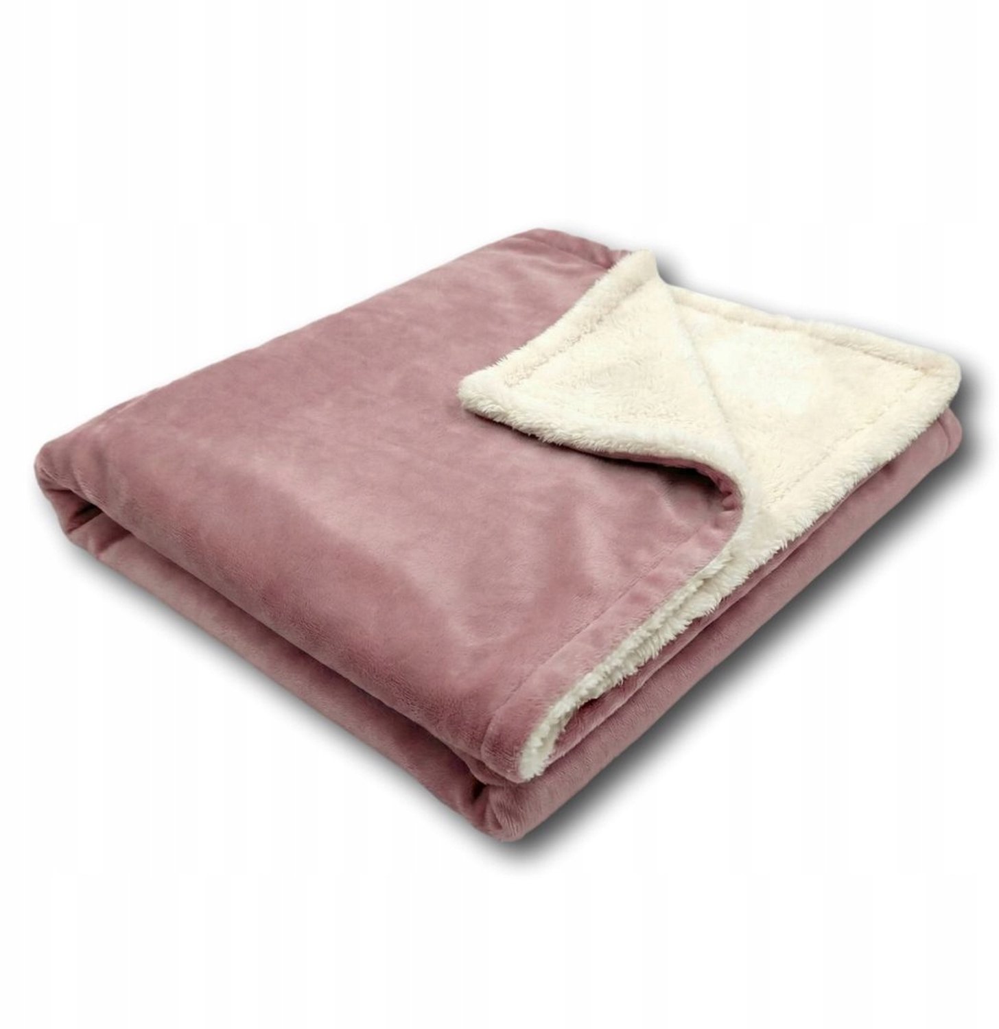 Dubbelzijdig Babydekentje Minky & Lammy 75x100 cm - Oudroze