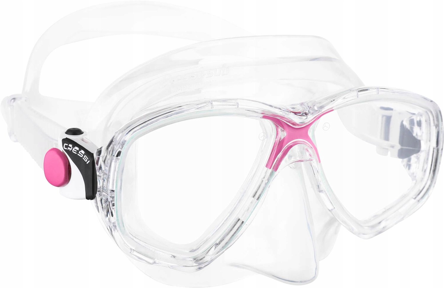 Cressi Marea Duikmasker - Siliconen, Transparant Roze, Maat L