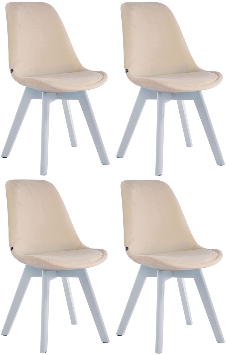 Luxe Comfort Milano 0134 bezoekersstoelen (set van 4) - fluweel - crème creme