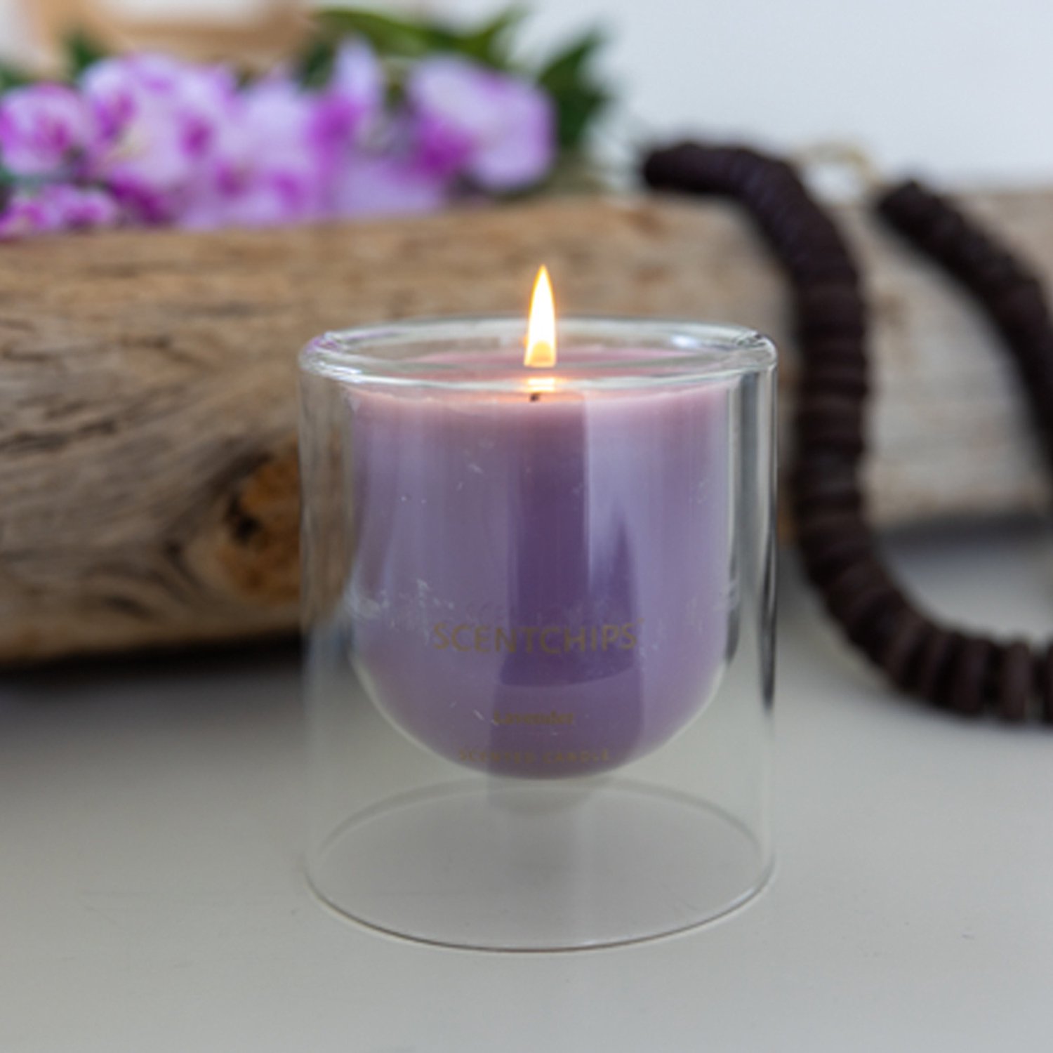 Scentchips Lavendel Geurkaars Dubbelwandig - 496gr Paars