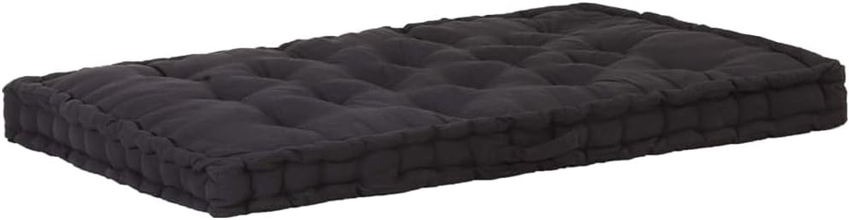 Terrasmeubel, schommelkussen, kussen voor terrasstoelen, palletkussens, katoen, 120 x 80 x 10 cm, zwart