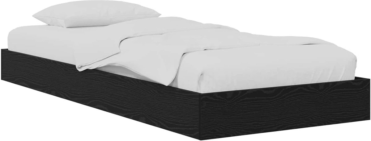 Hout Strak design Lattenbodem 80 x 200 cm Zwart eiken