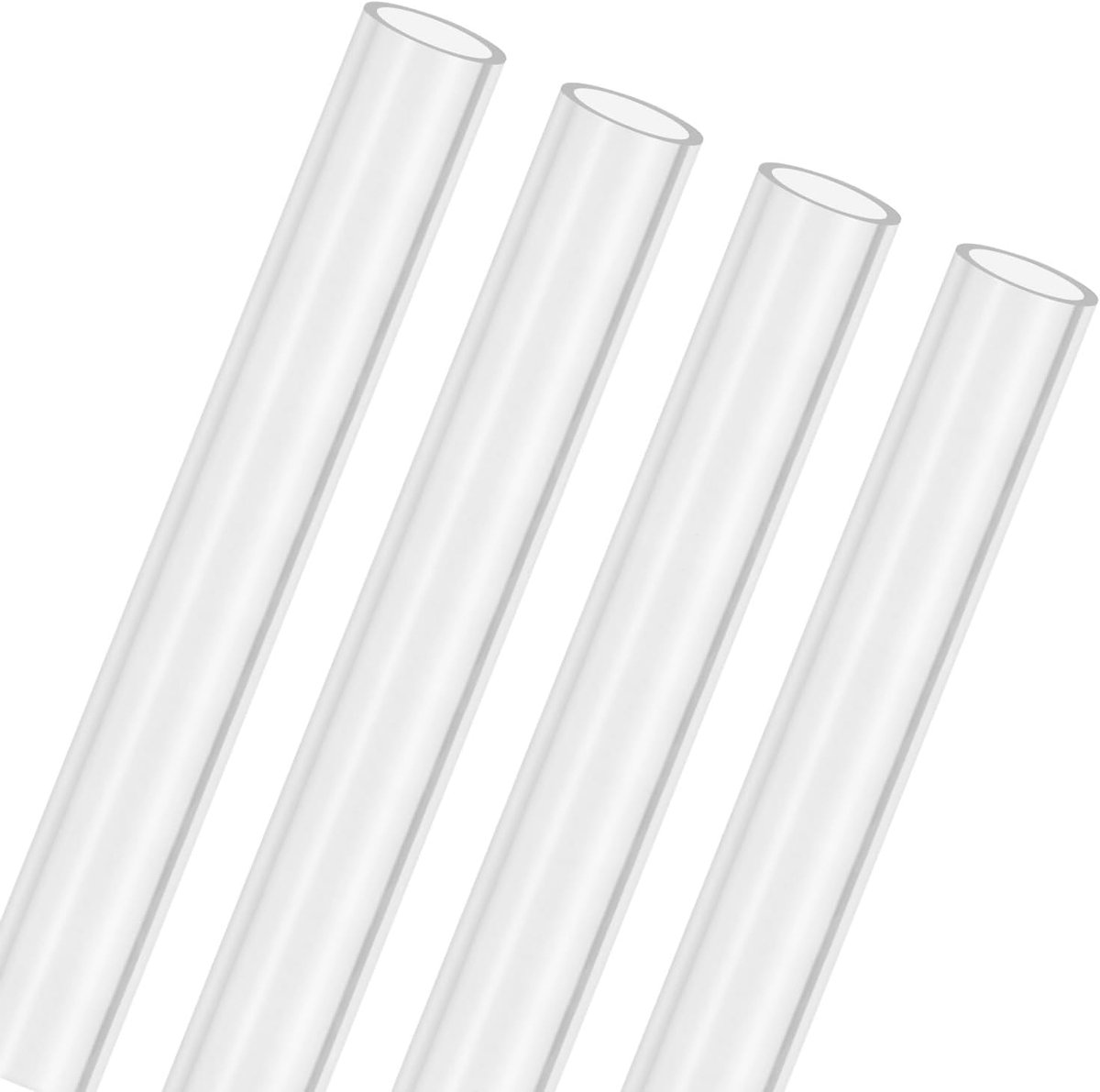 METERXITY 4-Pack Clear Stijve Acryl Pijp, 9mm [0,35"] ID x 11mm [0.43"] OD Plastic Ronde Buis voor Waterkoelingssysteem/Lampen/Fonteinen/Aquaria/Display Stand, Acryl Tubing [305mm/12IN]