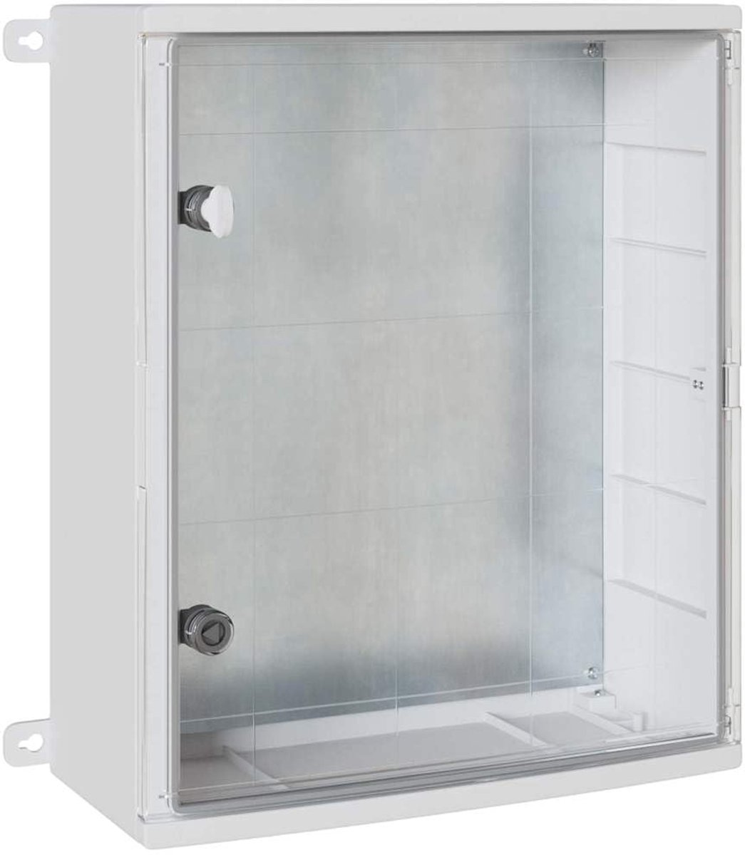 ABS-kunststof, 57 x 23 x 60 cm, met transparante deur, wandbehuizing voor binnen en buiten, robuuste verdeelkast voor werkplaats