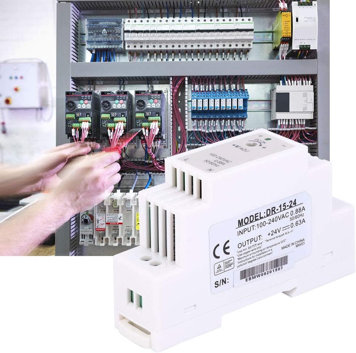 DIN-railvoeding, Industriële Besturingsapparatuur, Compact Ontwerp, 24V 0,63A Uitgang voor Schakelkasten