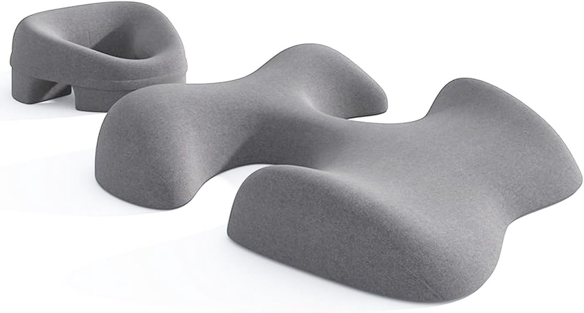 gezichtskussen, gezichtsbedkussenset, zachte massage hoofdsteun, borststeunkussen voor schoonheidssalons, spa, thuis, bed (lichtgrijs)