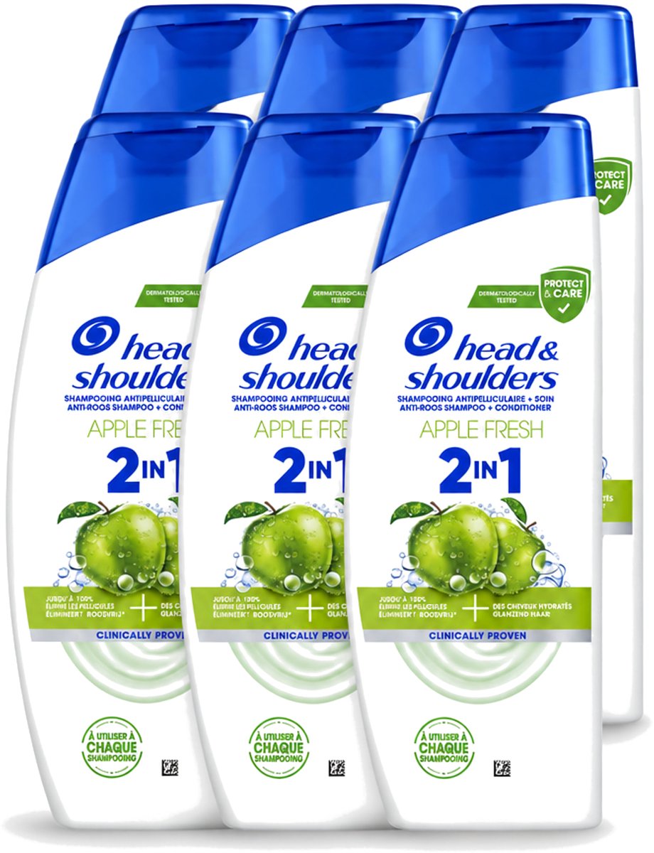 6 x Head & Shoulders – 2-in-1 – Apple Fresh – 300 ml - Voordeelverpakking - 6 stuks