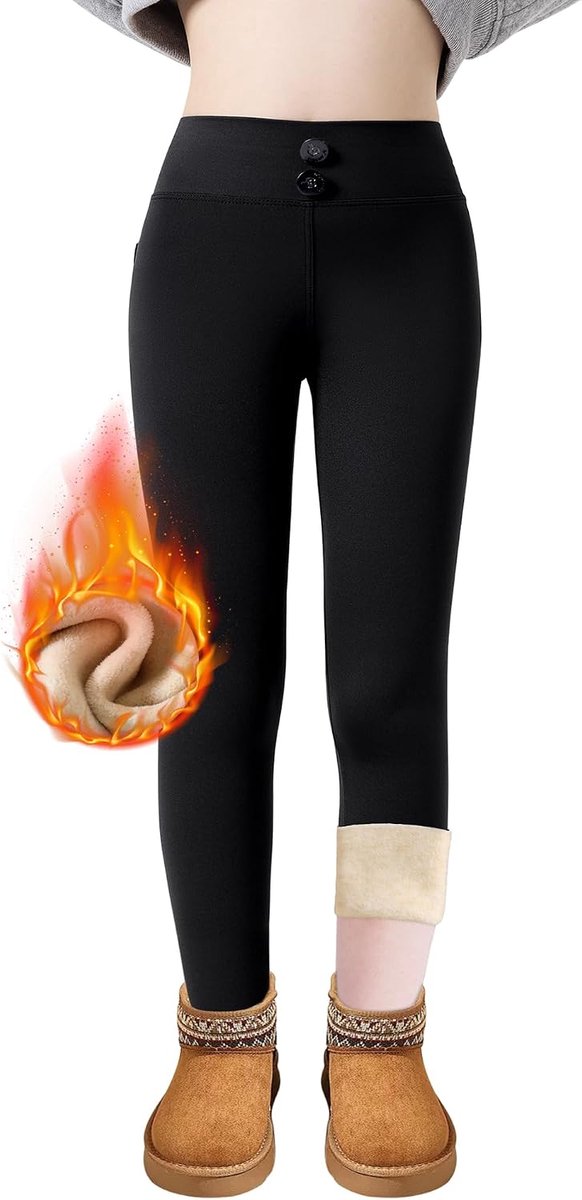 Leggings Meisjes Kinderen Gevoerde Thermische Leggings Met Zakken Fleece Warme Broek Elastische Lange Thermische Broek Winter Thermisch Ondergoed Voor Peuters 4-16 Jaar, Maat 104-176